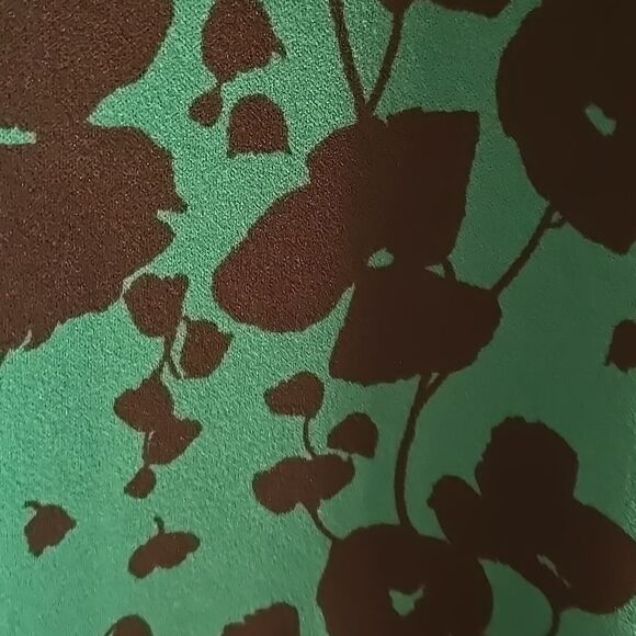 Pl worthington cap sleeve cuff floral print pattern green black blouse ladies - Picture 12 of 16